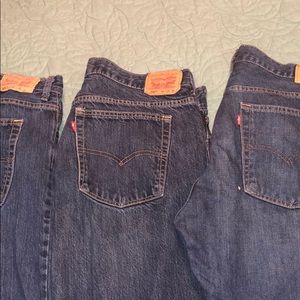 3 pairs of 505 levis strauss & co jeans
